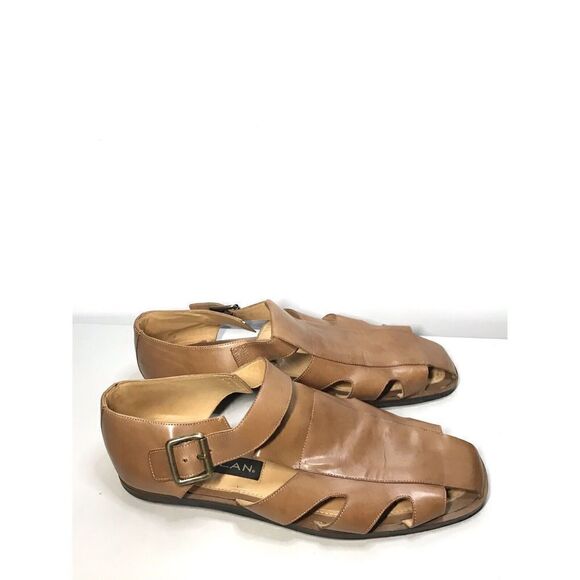 Mezlan Collins Brown Leather Adjustable Buckle Fisherman Sandals Shoes Men 10 US - Picture 4 of 11
